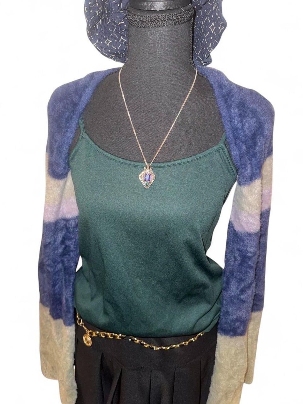 Tiger Mist Navy Cropped Cardigan